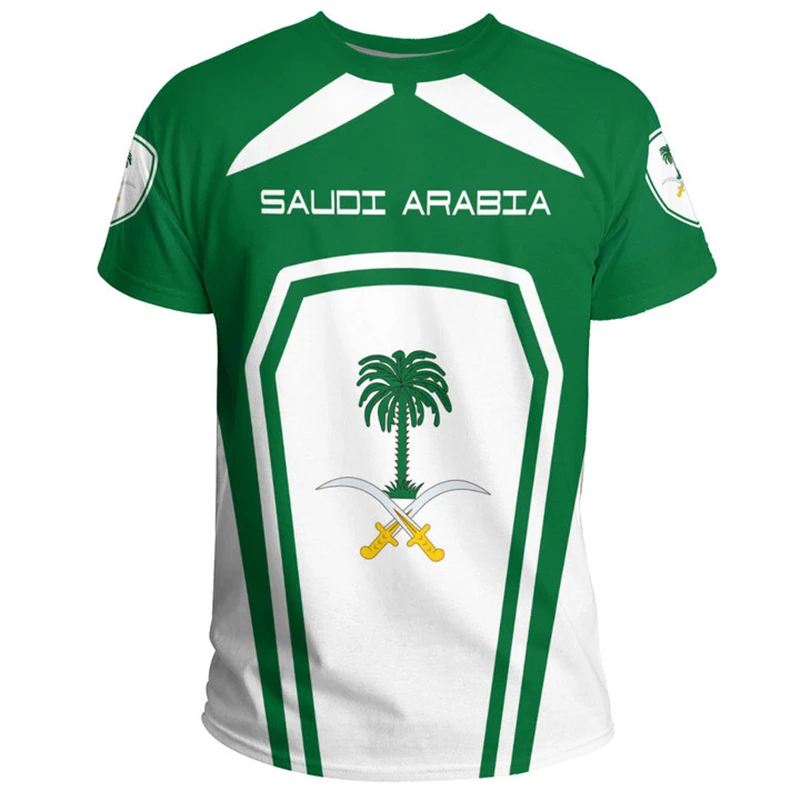 Bandiera dell'arabia saudita t-shirt con stampa 3D per uomo SA Saudi Arabian Jersey Tee Shirts Summer Fashion Casual Boys Fitness top oversize
