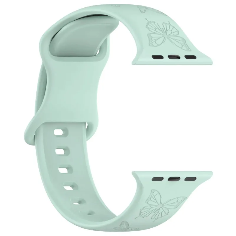 Silicone Strap For Apple Watch 11 10 9 8 7 6 5 4 SE Engraved Pattern Wristband For iWatch Ultra 3 49mm 45mm 41mm 44/40mm 42/46mm