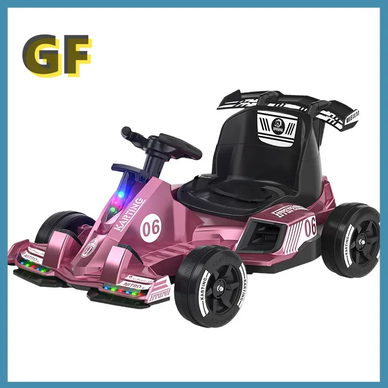 Kids 2 Wheel Drive Electric Go-kart 4-wheel Drift Car Male and Female Baby Rechargeable 12V Electric Vehicle with Remote Control