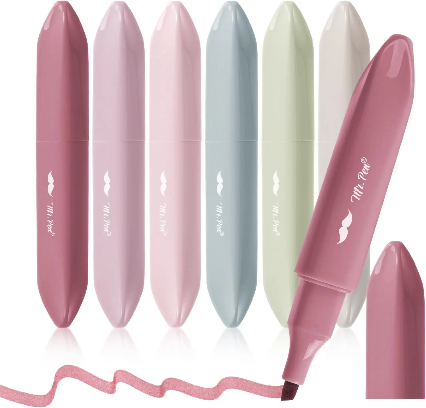 

6 Pack Chisel Tip Highlighters - Assorted Colors, No Bleed, Quick-Drying Ink for Notes and Bible