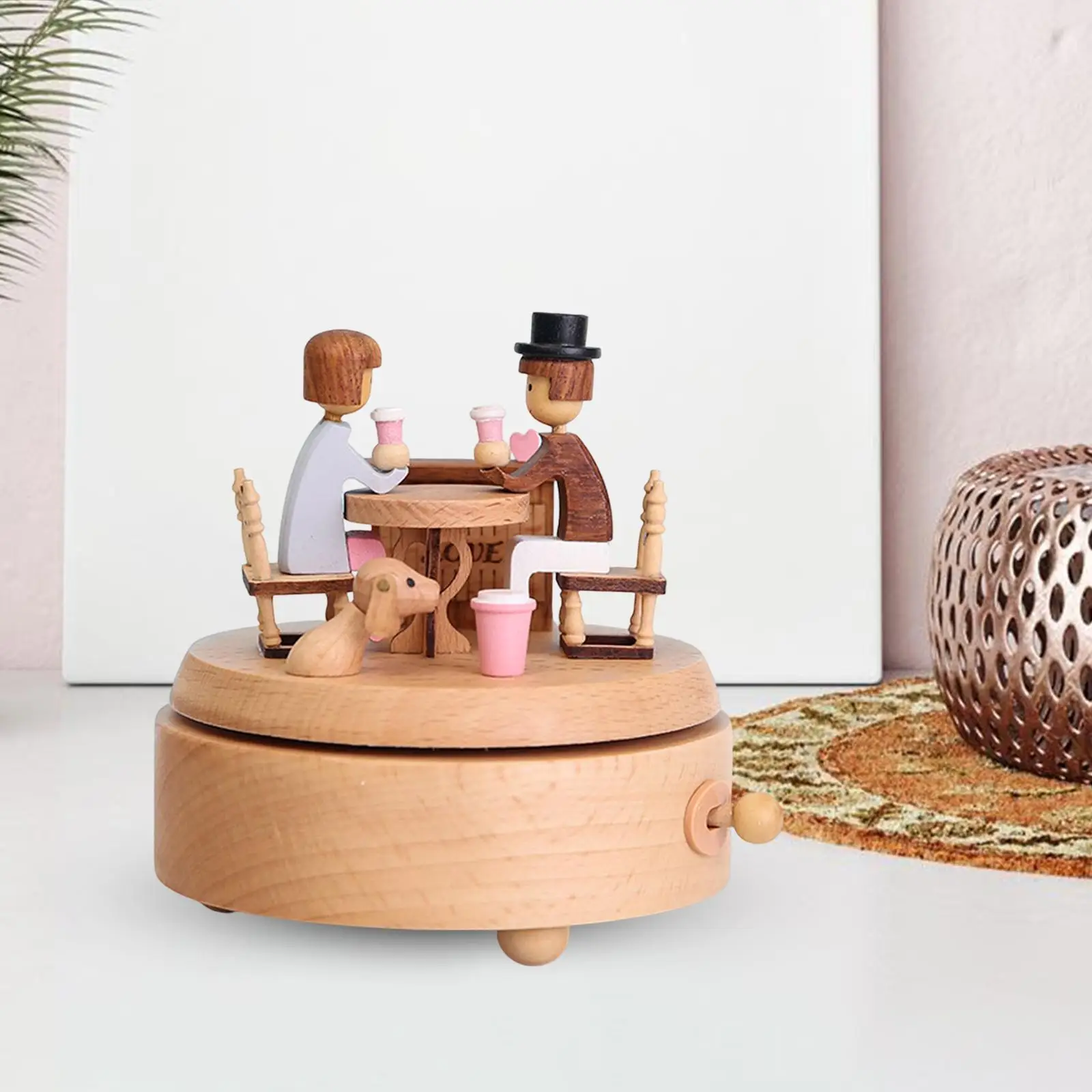 Classical Windup Musical Boxes Decor Accessory for Desktop Gift Valentine'S