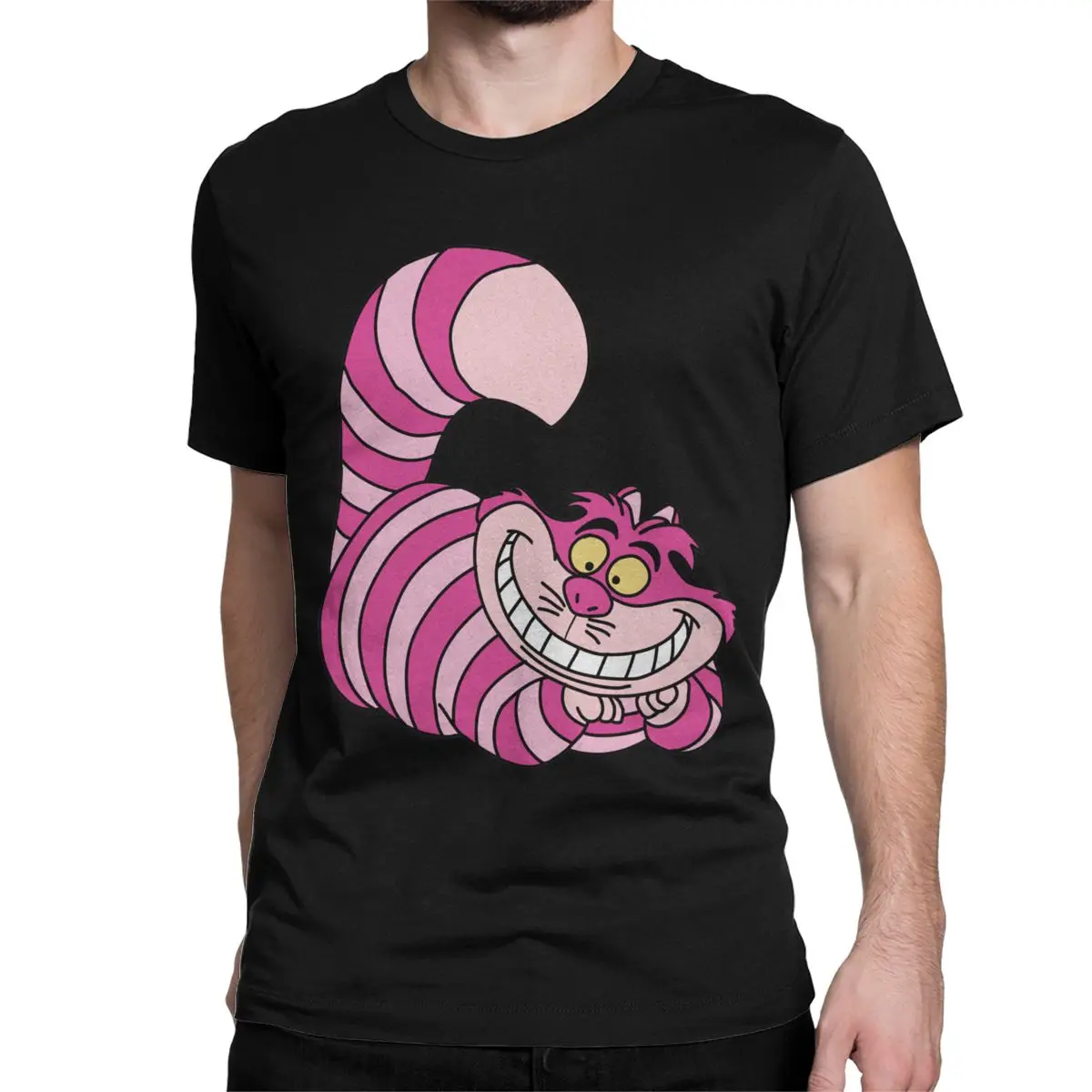 Cheshire Cat Alice In Wonderland Anime T Shirts Men Women's Cotton Vintage T-Shirt Crewneck Tees Short Sleeve Clothes Gift Idea