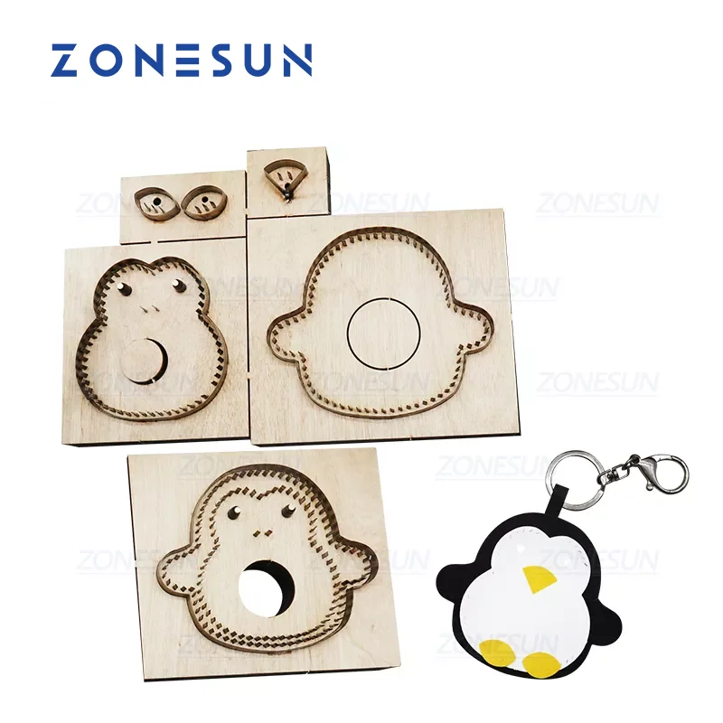 

ZONESUN Custom Leather Clicker Die Penguin Die Cuts For Handmade Key Ring DIY Key Chain Pendant Steel Rule Die Cutting Mould