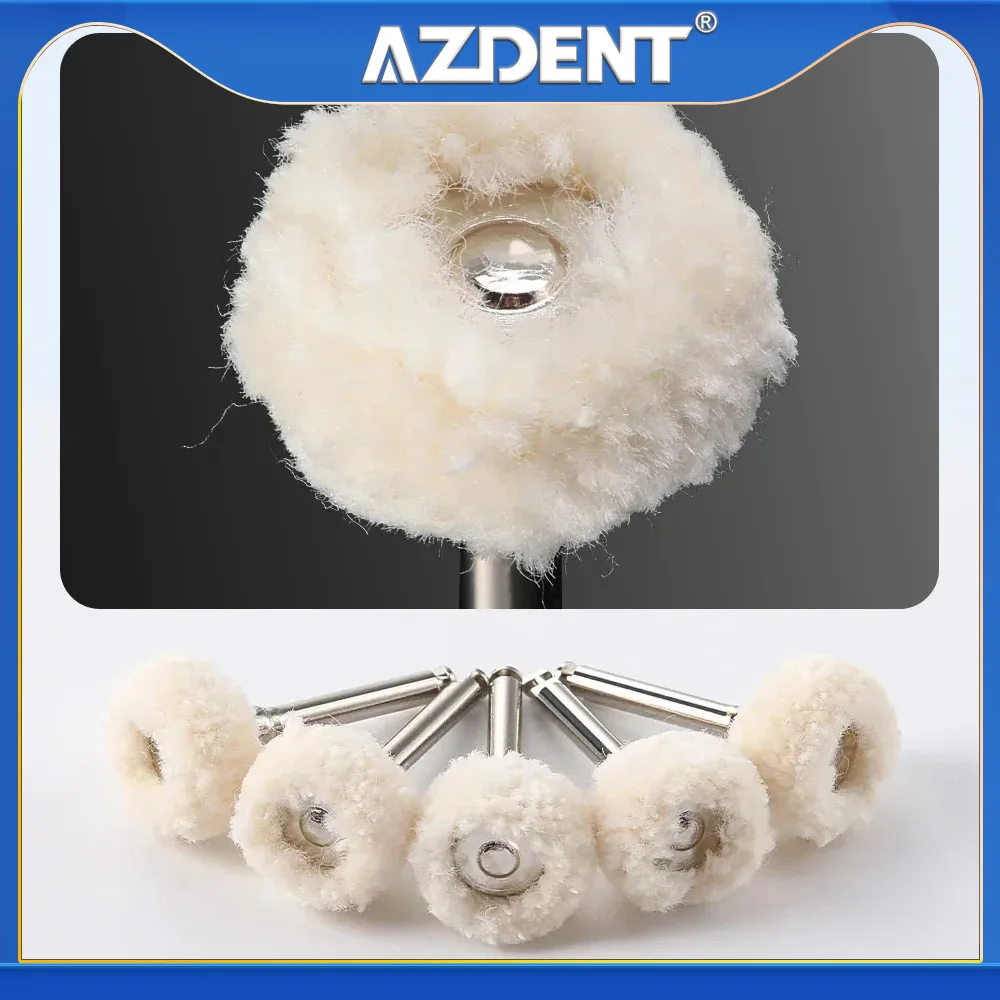 5 Pcs/Bag Azdent Dental Polishing Brush Wheel Felt Wheel Wool Cotton Polishing Brushes 2.35mm Dia.