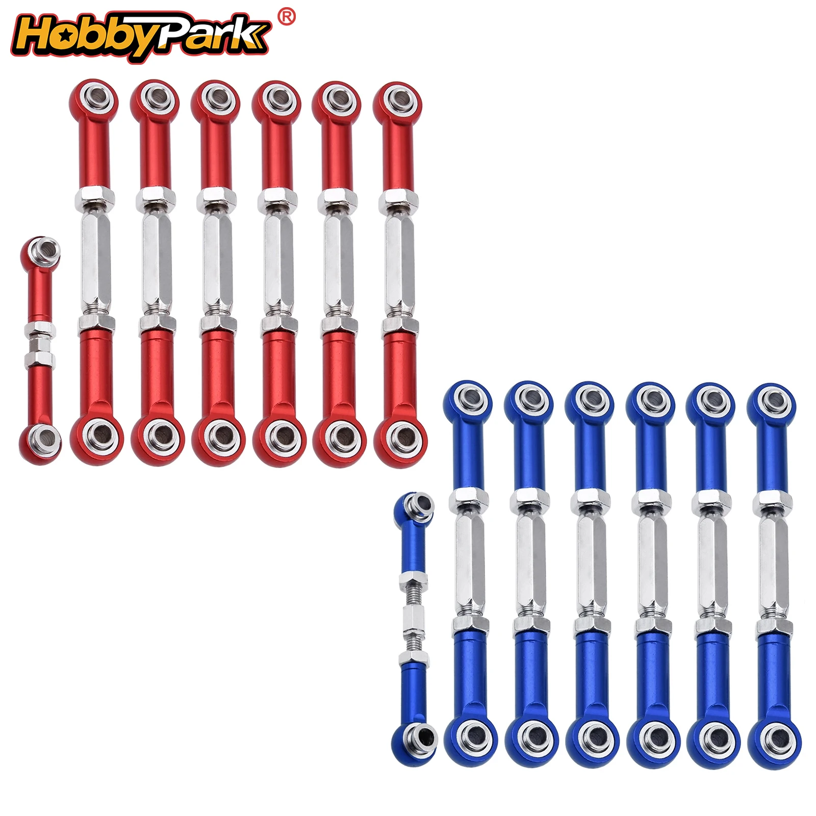 HobbyPark Adjustable Turnbuckles Camber Links Set for 1/10 Traxxas Slash 2WD 4X4 Hoss Rustler VXL Stampede 7 Pieces