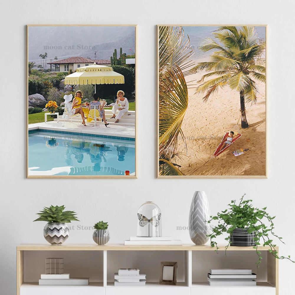 Slim Aarons Photography Palm Pool Party The Upper Class Society In 19th Century Canvas Painting Wall Pictures Retro Home Decor