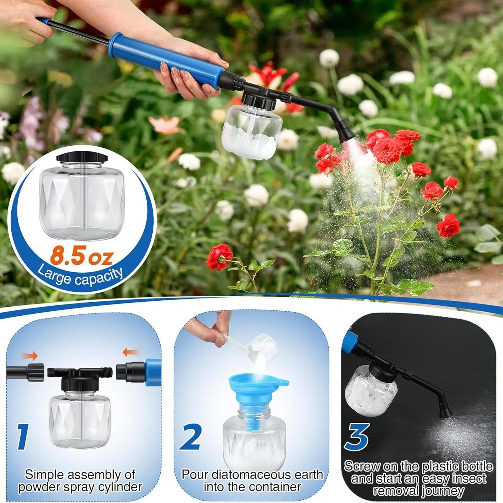 Garden Powder Applicator Dispenser Gardening Tool Easy To Use Pollen Spraying Machine For Kiwis Peach Vegetables Outdoor