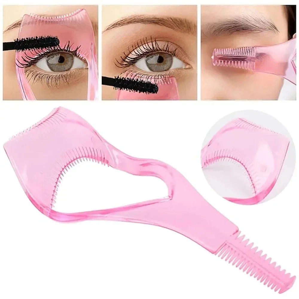 3 in 1 Multifunctional Eyelash Makeup Tool Mascara Shield Guard Curling Comb Applicator Eyebrow Eyeliner Auxiliary Beauty Tool view 3