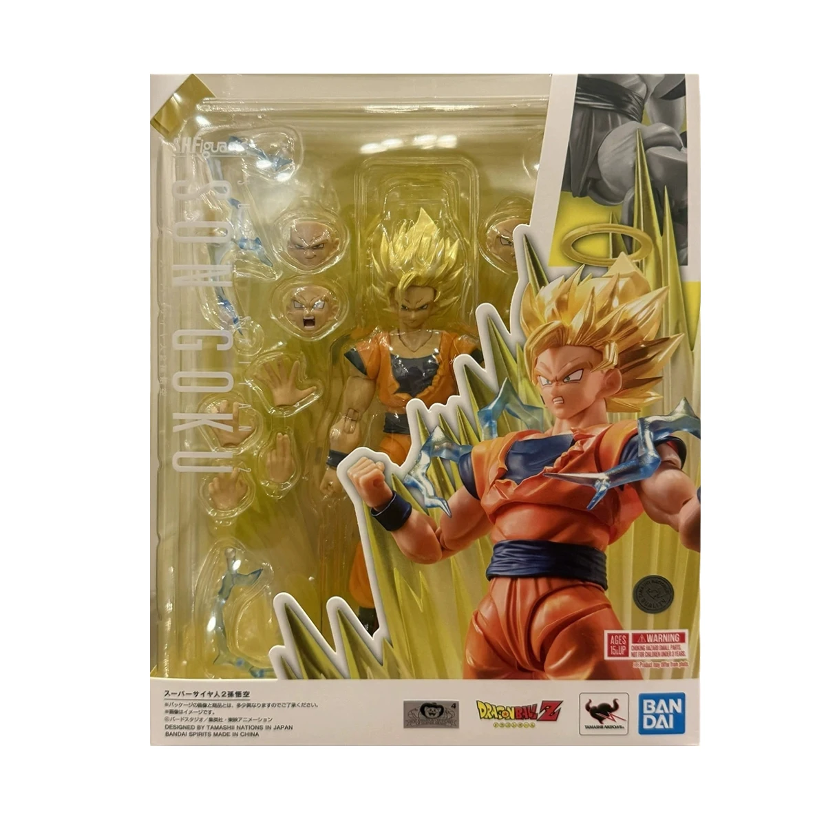 本物のバンダイオリジナルドラゴンボールフィギュアモデルキット S.H.Figuarts アニメフィギュア超サイヤ人 2 孫悟空アクションモデルおもちゃギフト