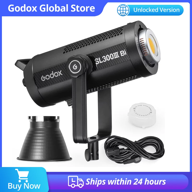

Godox SL300III Bi 320W 2800-6500K Bi-Color LED Video Light Bowens Mount Wireless X System for Studio Shooting Video Recording