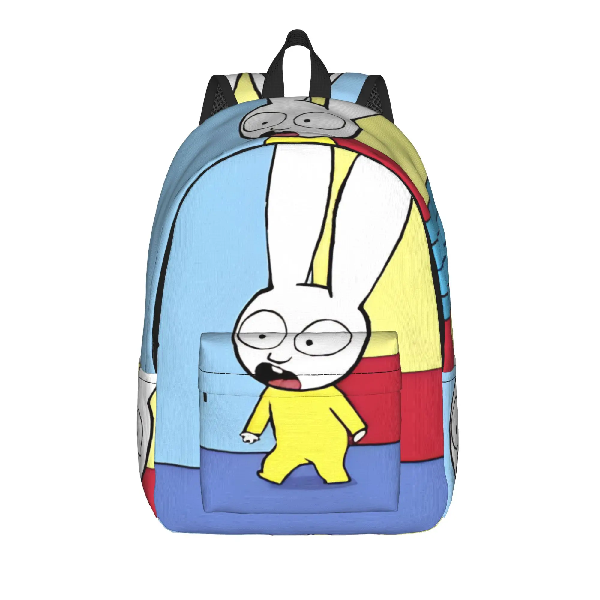 Simon Super Rabbit Classical Backpack with Pocket High School Hiking Travel  Daypack for Men Women College Canvas Bags