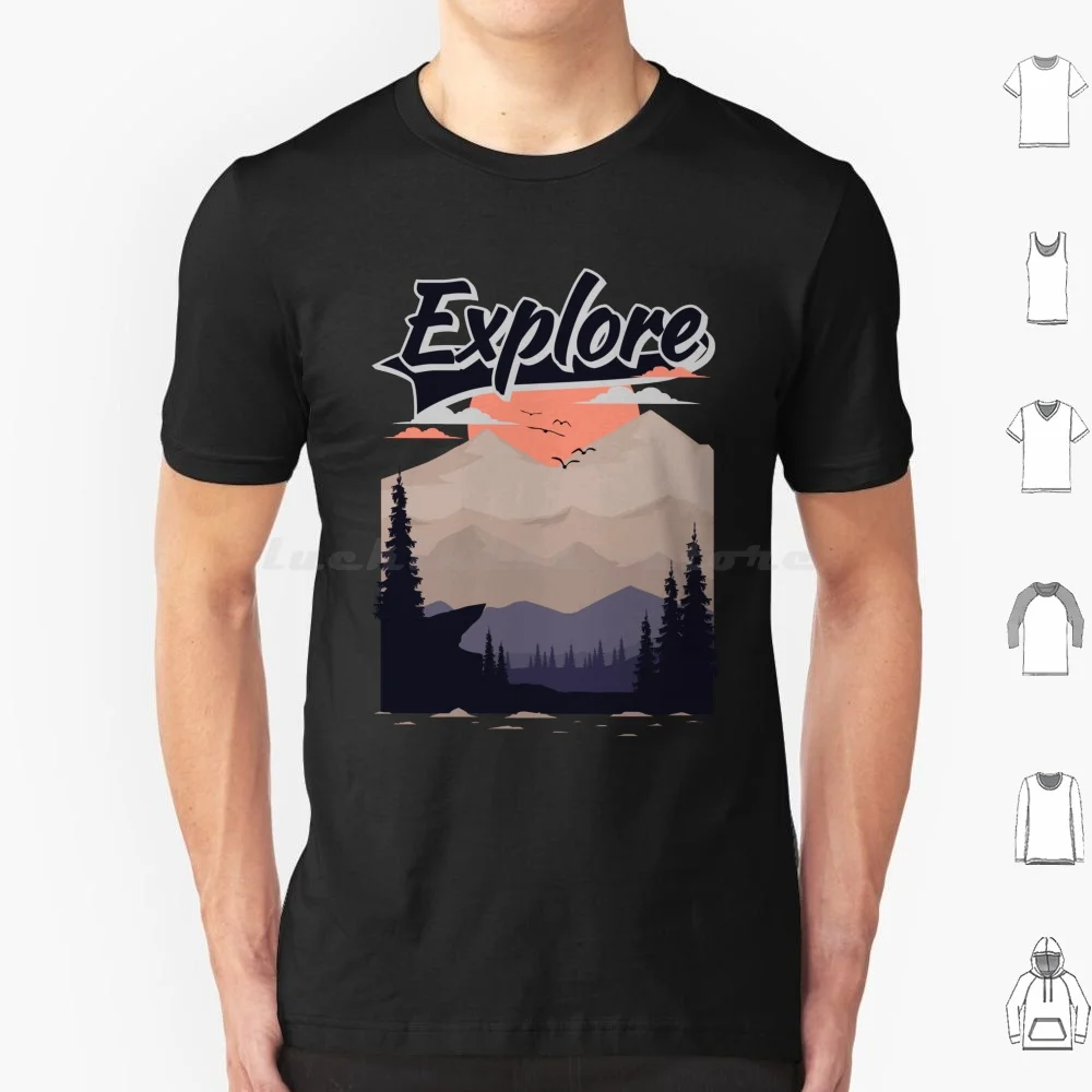 

Летняя футболка Explore Mountain Nature Pine Sun, хлопковая крутая футболка 6xl, пейзаж, лес, круг, дерево, эмблема, сосна, неоновая сетка, восход солнца