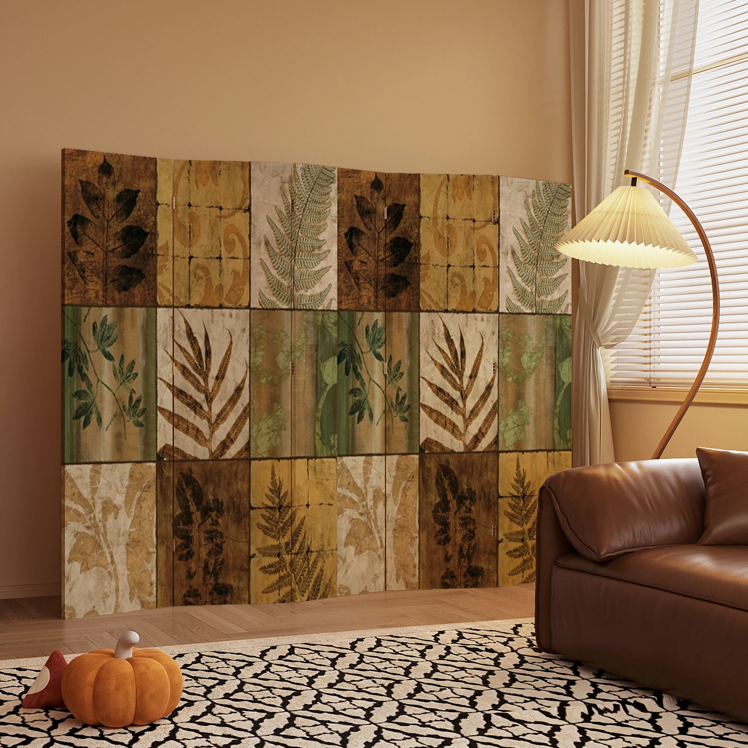 

French retro plant decoration screen partition hotel niche foldable