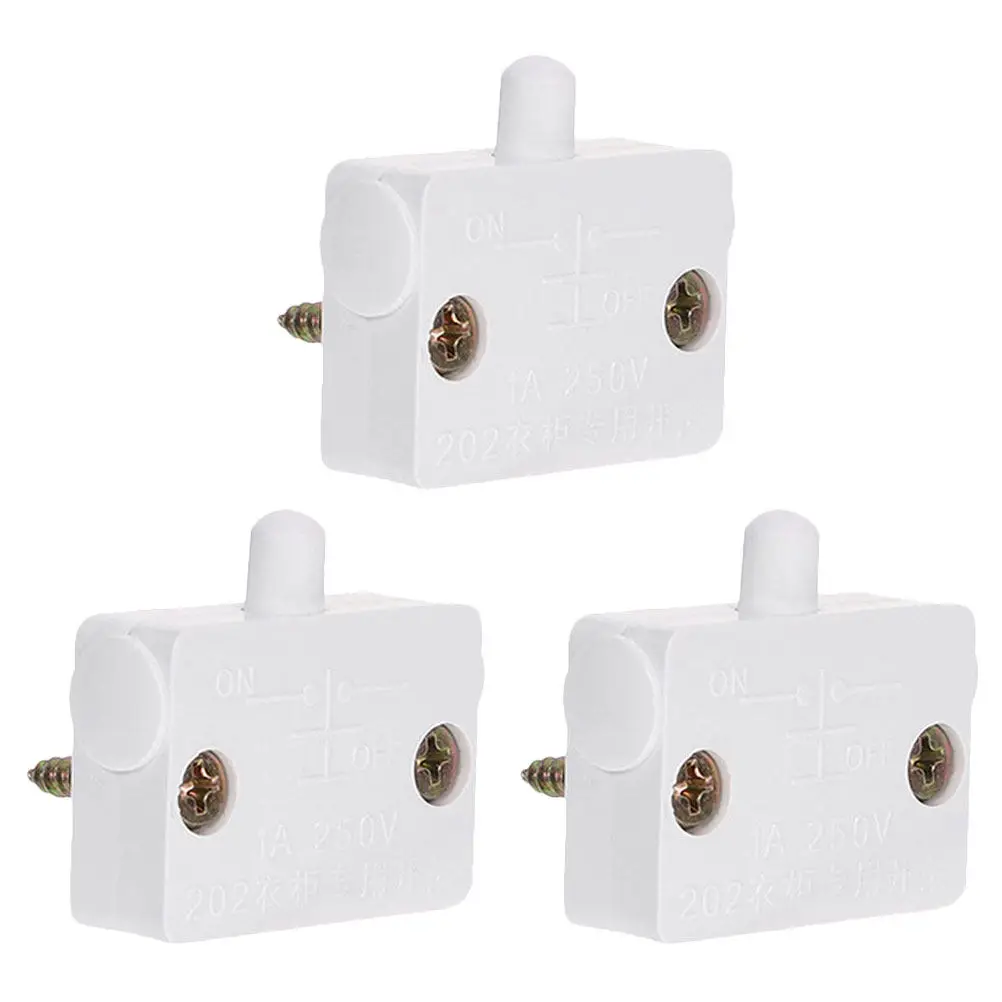 3Pcs Door Activated Cabinet Light Switch Touch Free Auto on Off Lamp for Closets Drawers Pantry Wardrobe Sliding Doors ABS