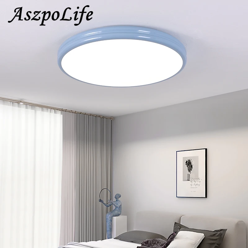 Inteligente moderno LED luz de teto, Macaron design, iluminação interior, luminárias circulares, cor correspondente, casa cheia, disponível