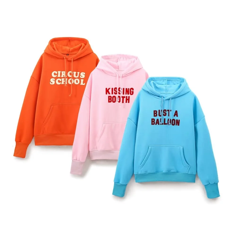 

PB&ZA2024 autumn new women's clothing style loose casual cotton pullover letter printed loose hooded sweatshirt