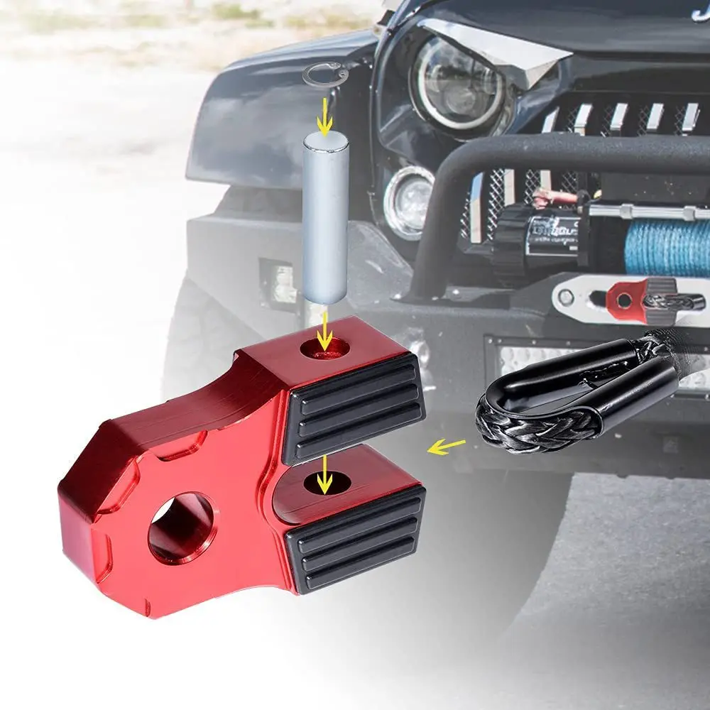 Winch Hook Connector Rope Trailer Cord Winch Hook Rope For Car Off-road Vehicles Aluminum Durable Flat Shackle Mount