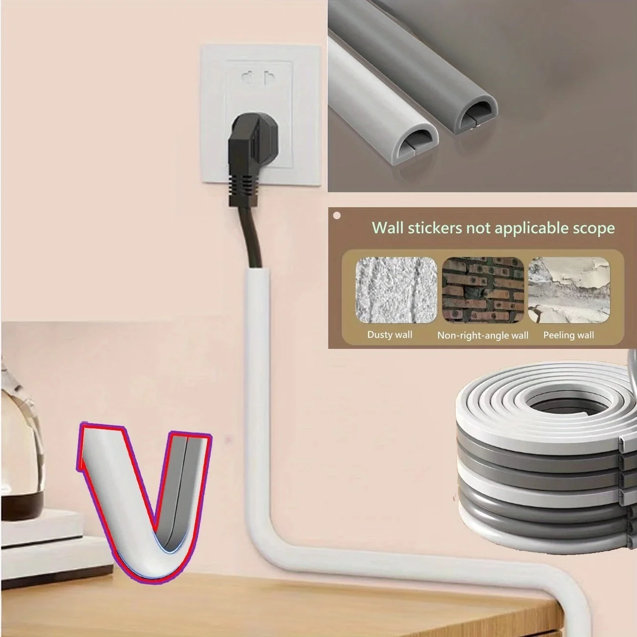 1PC 78.74in/39.37in Trunking Floor Anti Stepping Invisible Management Trunking Covering Ground Exposed Wire Routing Trunking