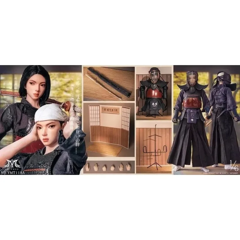

Presale YMTOYS YMT118 1/6 Scale Action Figure Kendo Twin Sisters Female Soldier Head Sculpt Clothes Full Set 12" Toys gift