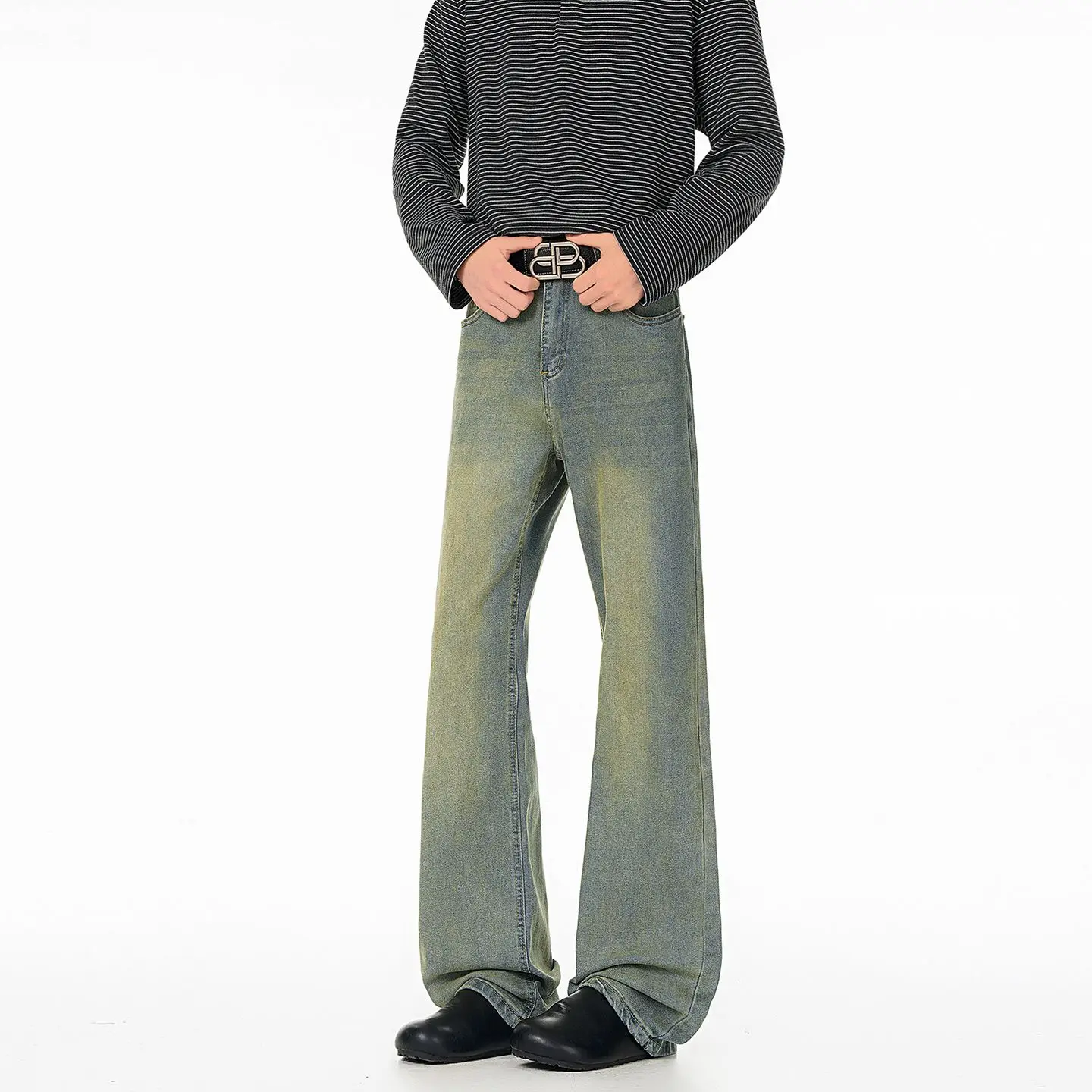 Y2K Floor Mopping Jeans With Elastic Micro Horn High Street Style For Men Women Available in Multiple Colors