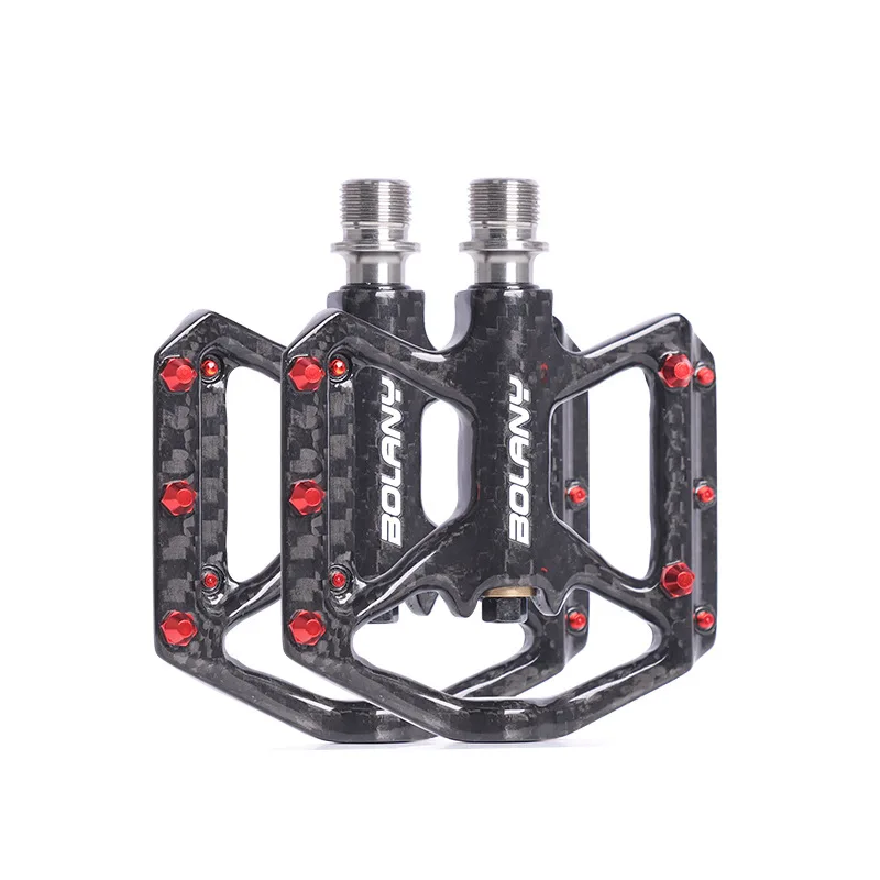 Carbon Fiber Ultralight Pedal for Road Bikes 3 Spindles 3-Axis Bearing High Speed Non-Slip Design