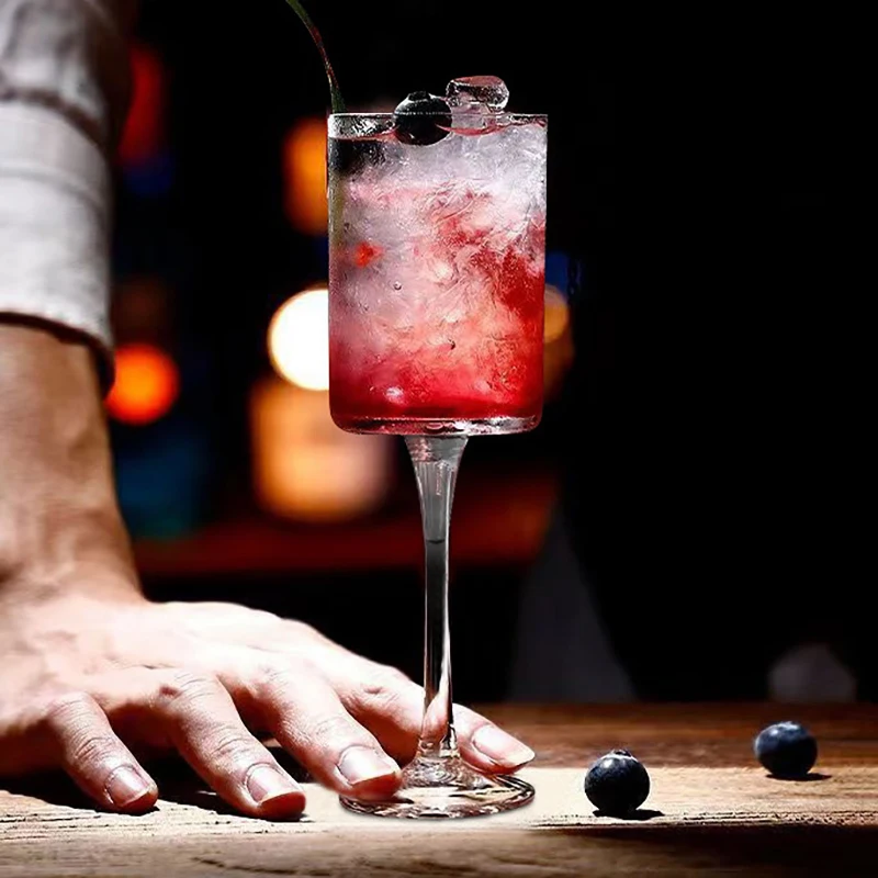 

14OZ Beverage Cup Plastic Cup Detachable Threaded High Footed Cup Champagne Glass Cocktail Cup Champagne Glass Red Wine Glass