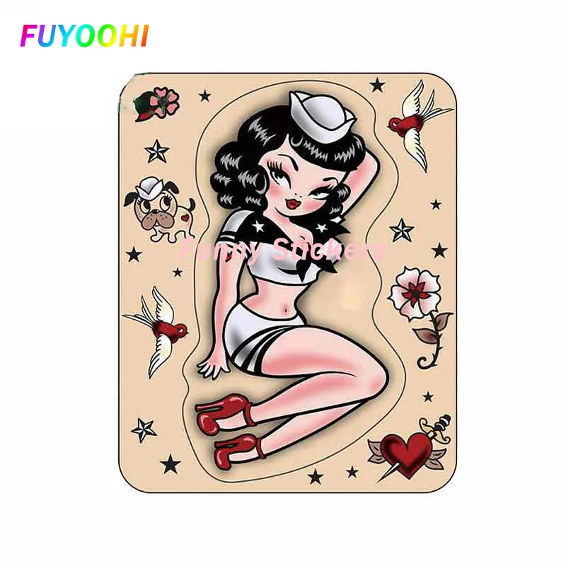 FUYOOHI Play Stickers  Funny Short Hair Beauty Graffiti  and Decals for Bumper Window Laptop Accessories Decoration Car Sticker