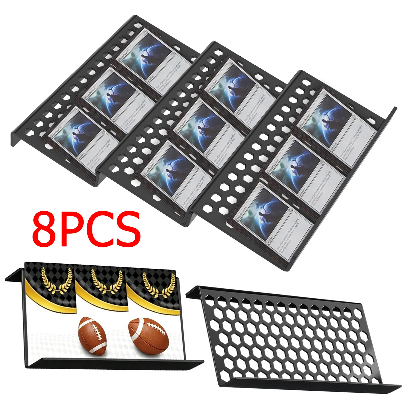 8-teiliges Trading Card Display-Set: Acryl-Sportkarten-Organizer für Zuhause, Wohnzimmer, Schlafzimmer, Arbeitszimmer, Regal und Geschäft