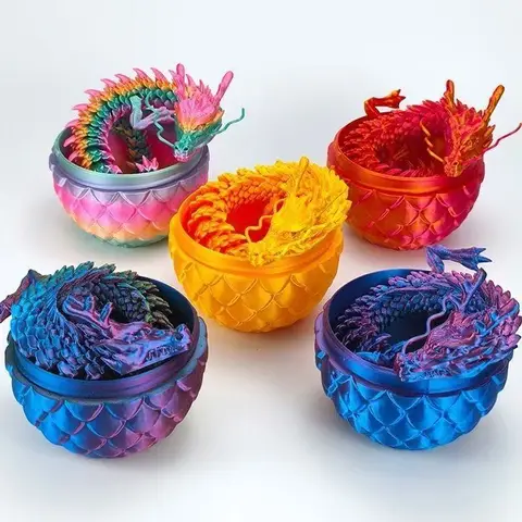 3D Printed 30cm Dragon Egg with Articulated Dragon Model Home Decor Items Room Decoration Sculptures Figurines Desktop Ornament
