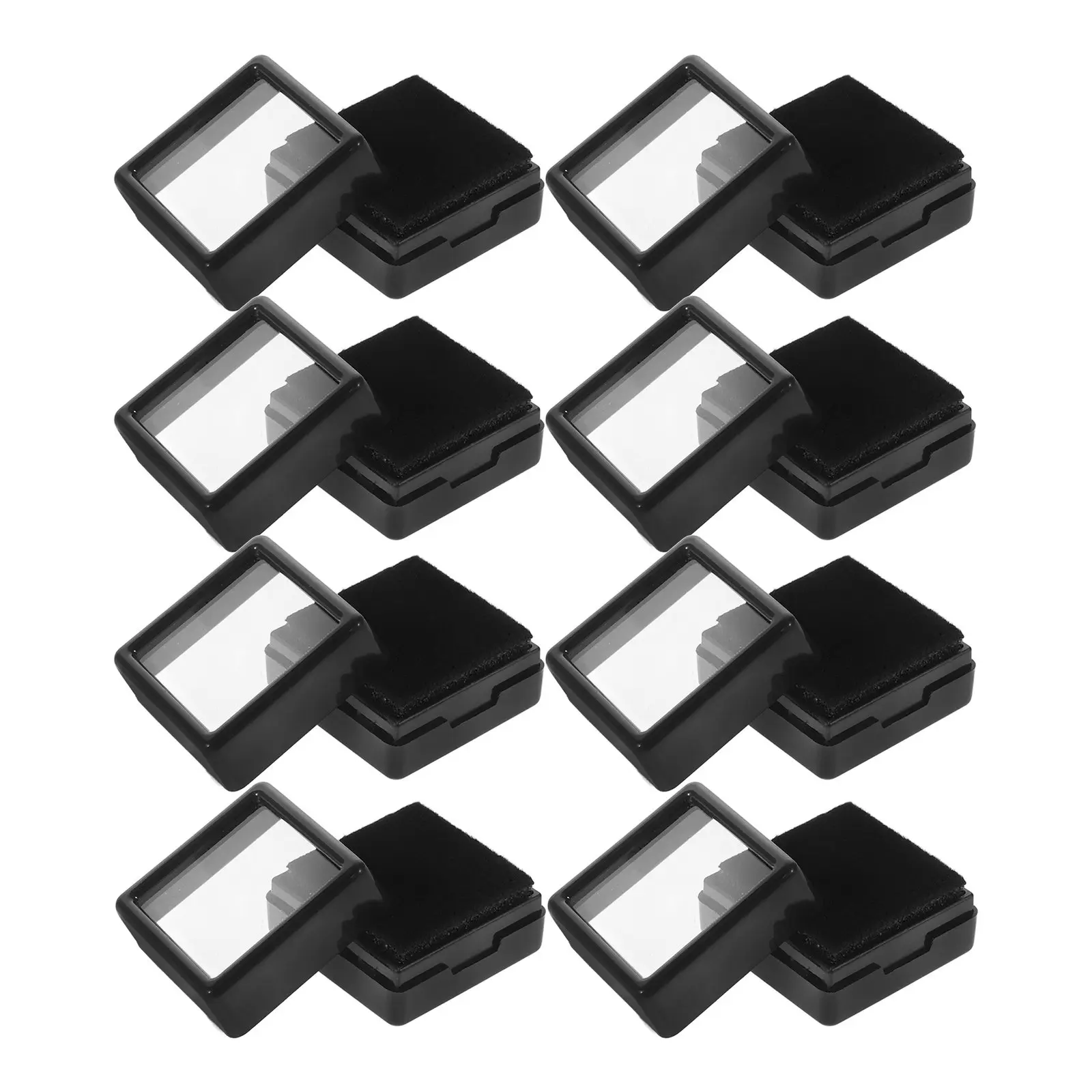 10Pcs Plastic Gem Storage Boxes Clear Top Organizer Loose Diamond Round Gem Display Container Small Jewelry Holder
