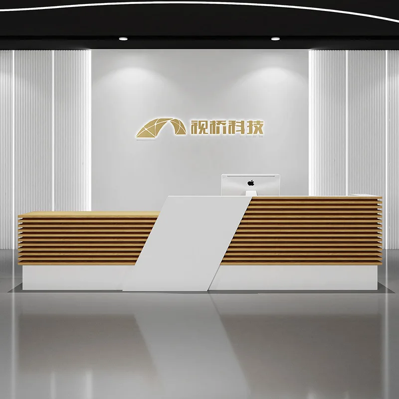Light Luxury High-end Reception Desks Simple Modern Reception Desks Retro Atmosphere Office Furniture Reception Et Table YS40CC