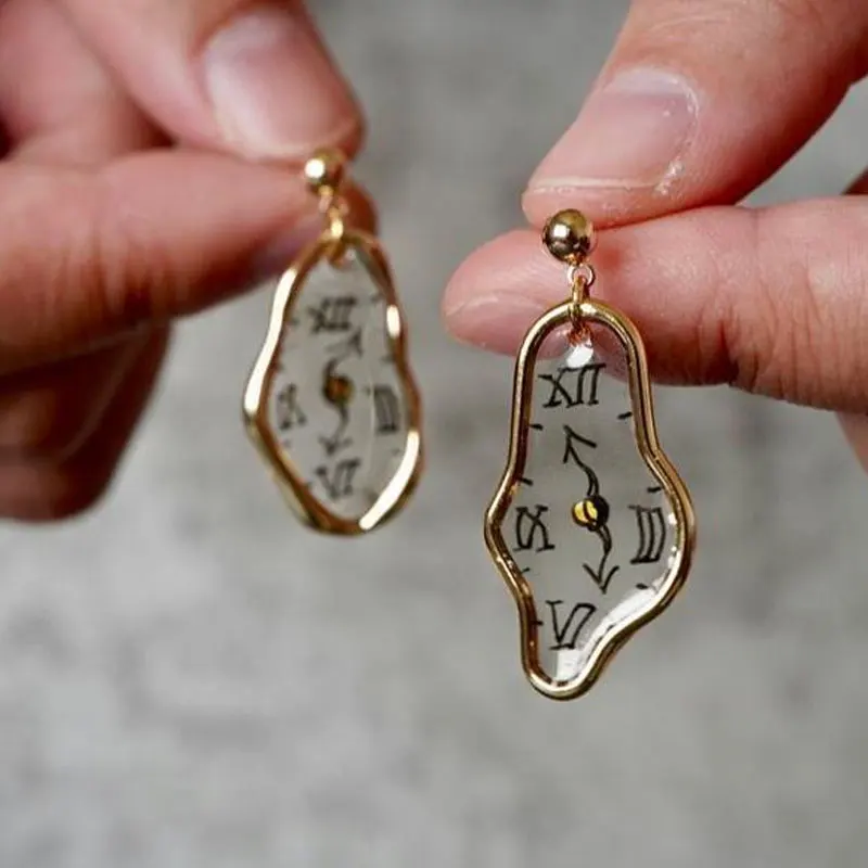 Women\'s Earrings 1 Pair Creative Personalized Clock Shape Handmade Earrings