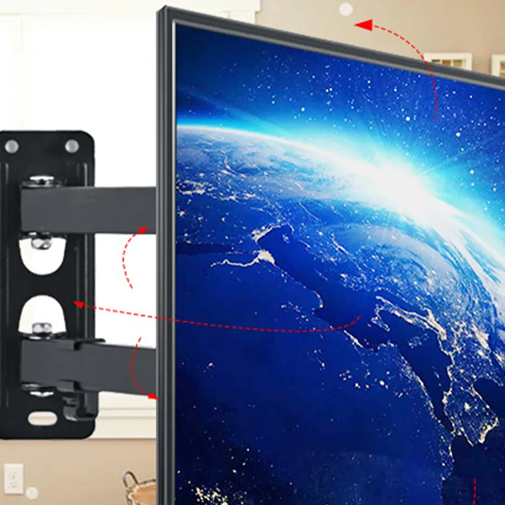 Adjustable Extendable TV Wall Mount Bracket 14-42 Inch Rotatable Support Rack with Tilt for Home Bedroom Hotel Milk Tea Shops