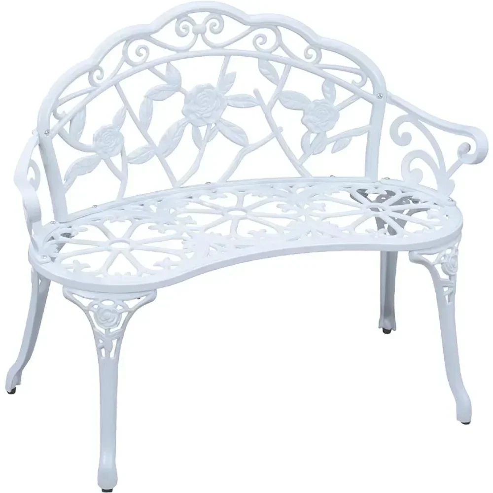 

# Hot Sales Cast Iron And Aluminum Frame Outdoor Garden Benches Patio Premier White Outdoor Rose Garden Park Bench