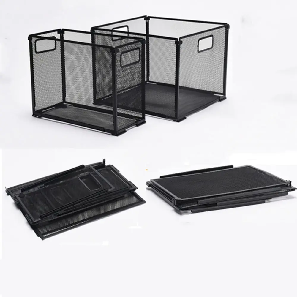 Mesh Metal Hanging File Folder Organizer Folders Not Included Foldable Folder Storage Box Steady Antislip File Holder Organizer