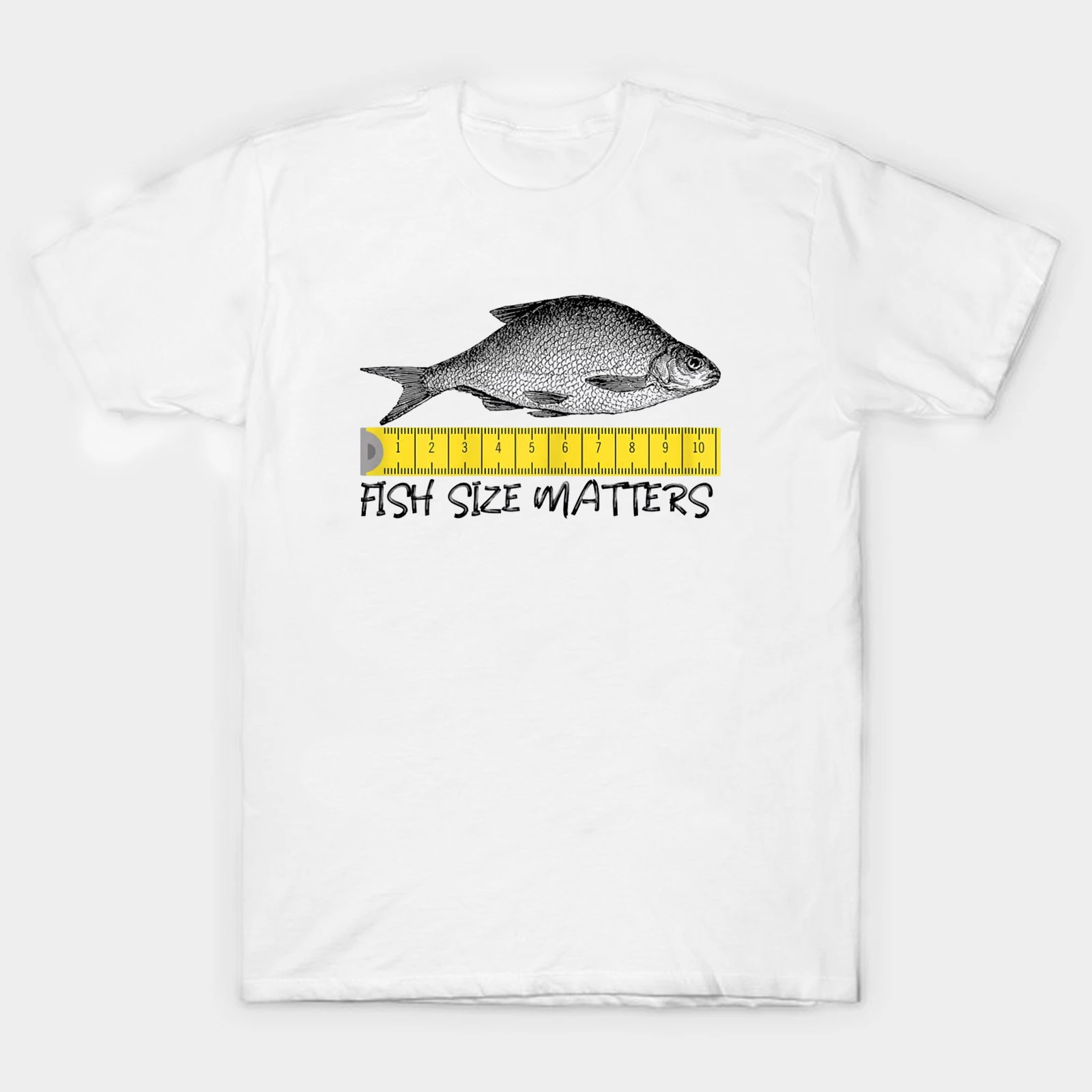 

Fish Size Matters. Funny Fishing Fisherman Angler Gift T Shirt. 100% Cotton Short Sleeve O-Neck Casual T-shirts New Size S-3XL