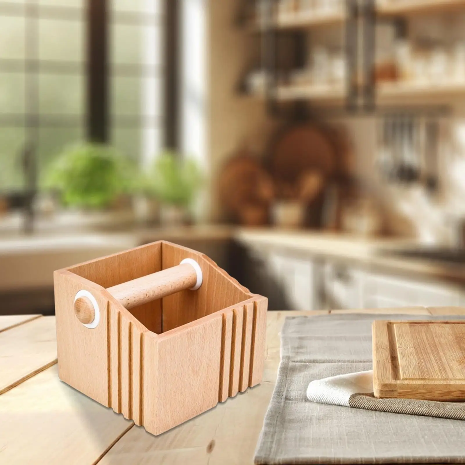 Wood Coffee Knock Box Coffee Utensil Nonslip Base Wood Coffee Ground Knock Container for Cafe Bar Restaurant Kitchen Hotel