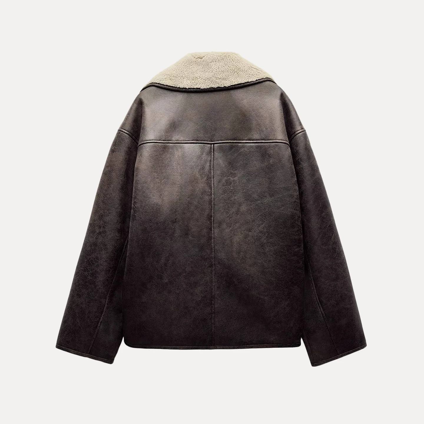 Z 2025 Nuevo abrigo de mujer Faion acolchado Jaet de piel de dos tonos con temperamento personal intercomado para mujer