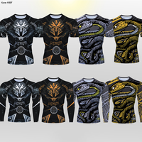 Hot Toys 3D Dry Fit Men Shirt High Quality MMA Fitness Gym Sports T-Shirt Jogging Running Compression Shirt Breathable Rashguard