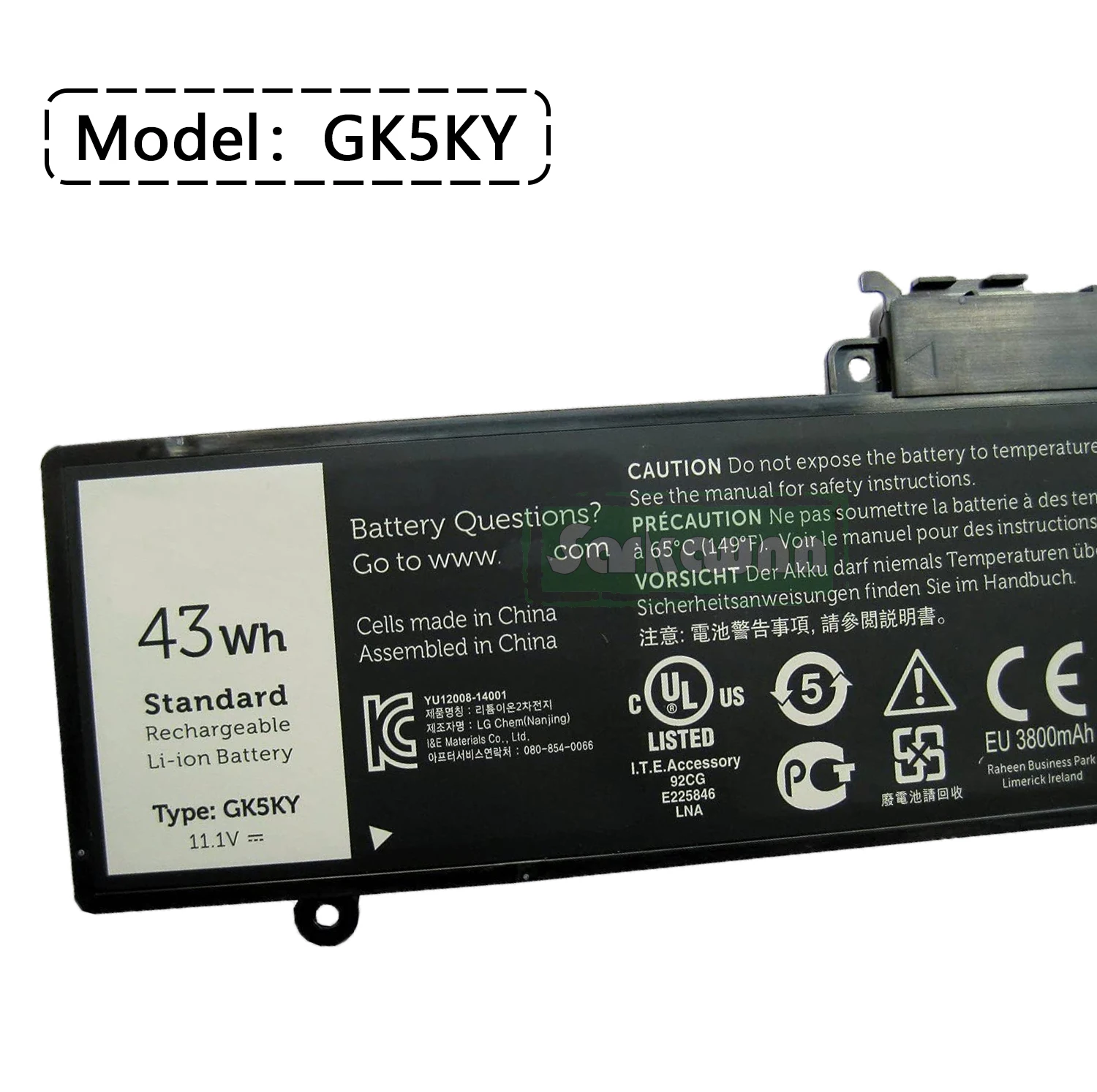 SARKAWNN 3 celdas GK5KY batería para portátil Dell Inspiron 13 7347 Convertible 13,3 pulgadas