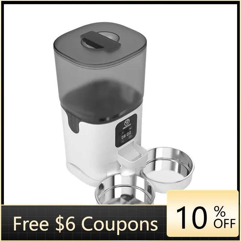 

STLF Auto APP Wifi Inteligente Double Bowl Splitter Timed 6l Dog Cat Food Dispenser Mascotas Automatic Smart Pet Food Feeder