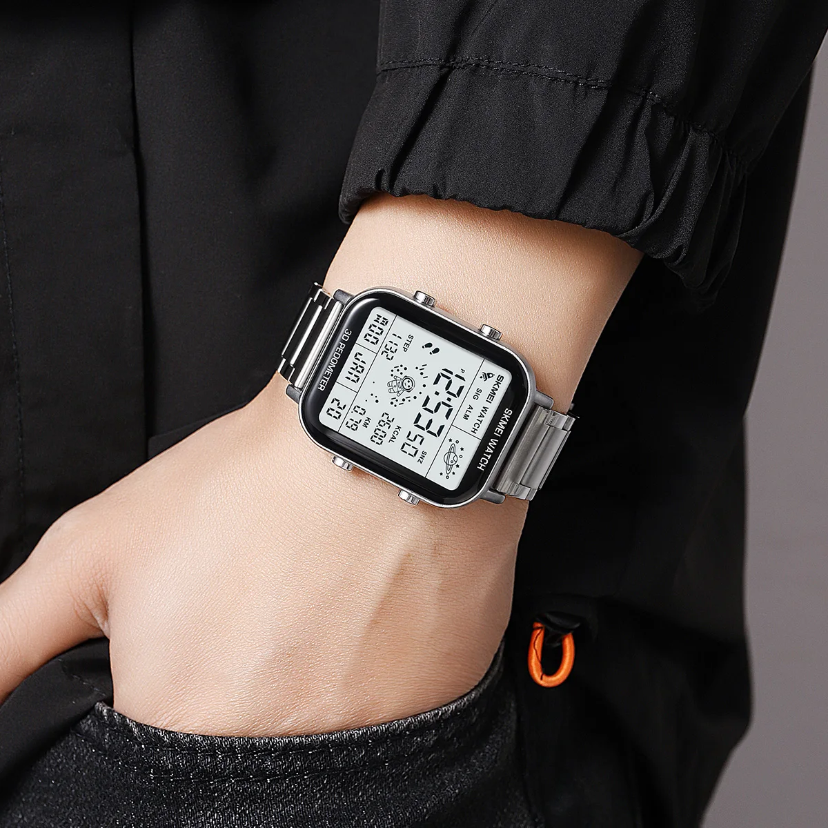 SKMEI Moda Pedometro Calcolo di Calorie Orologi Digitali Per Uomo Donna Cronometro Conto Alla Rovescia Calendario Orologi Da Polso reloj hombre