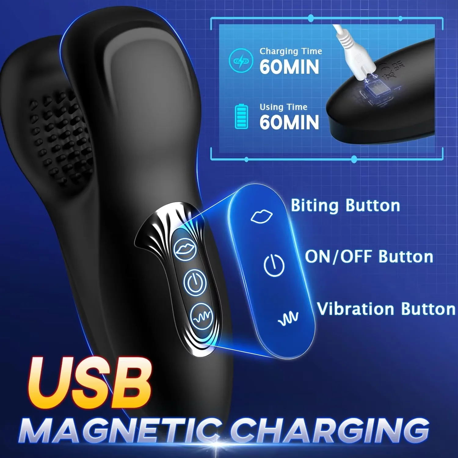 Automatic Male Masturbator Cup Vibrating with 7 Suction 7 Vibrations for Blowjob Electric Masturbators Sex Toy For Man