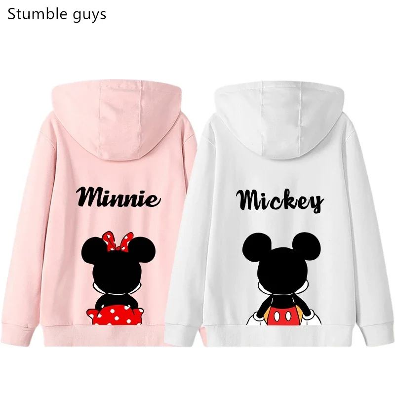ديزني ميكي ماوس هوديي الخريف زوجين الزي الجديد الكرتون أفضل صديق الزي المرأة فضفاضة قناع السترة هوديي سترة أعلى