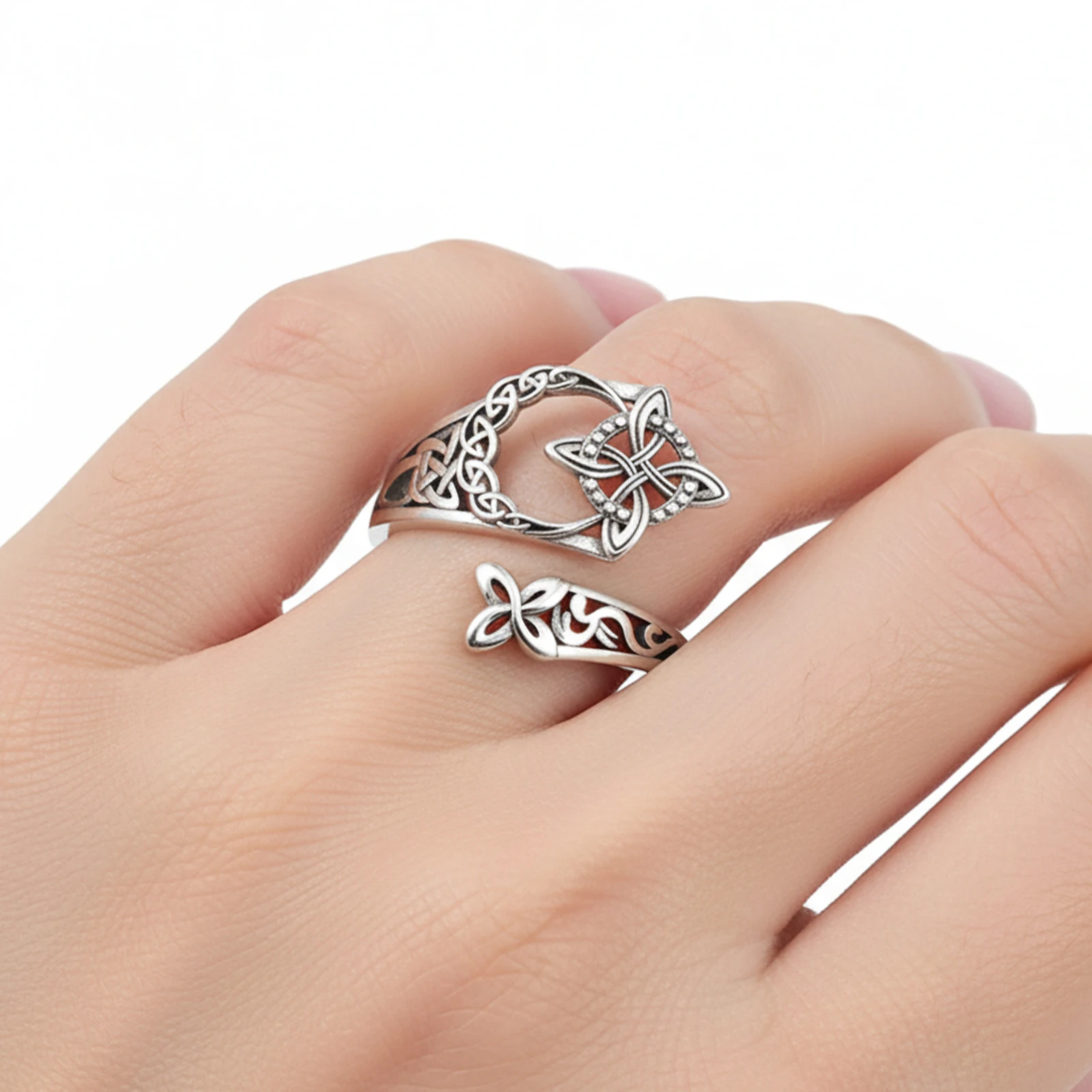 

Women Adjustable Thumb Open Rings Silver Color Stacking Knuckle Rings Irregular Geometric for Wife Girls Mother Trendy Jewelry