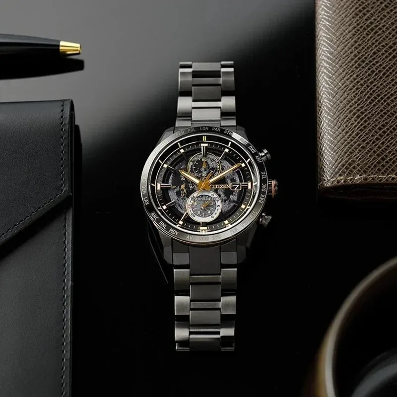 Citizen Back of The Moon Men\'s Watch Luxury Stainless Steel Calendar Luminous Clock Men\'s Business Casual Quartz Wristwatches