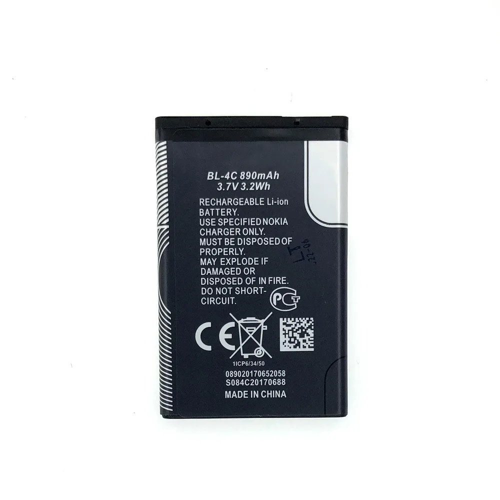 Original Replacement battery  BL-4C phone battery for Nokia 6100 6300 6125 6136S 6170 6260 6301 7705 7200 7270 8208 BL4C 860mAh