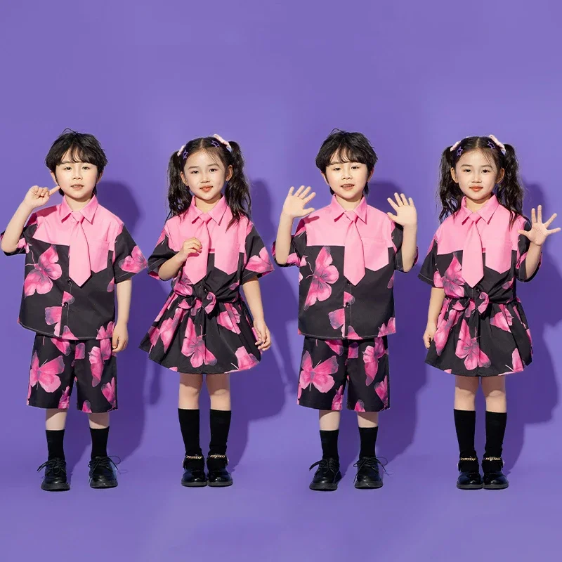 

Boys Girls Chorus Party Outfit Children'S Jazz Dance Costume Ballroom Dance Clothes Kids Hip Hop Street Dancewear