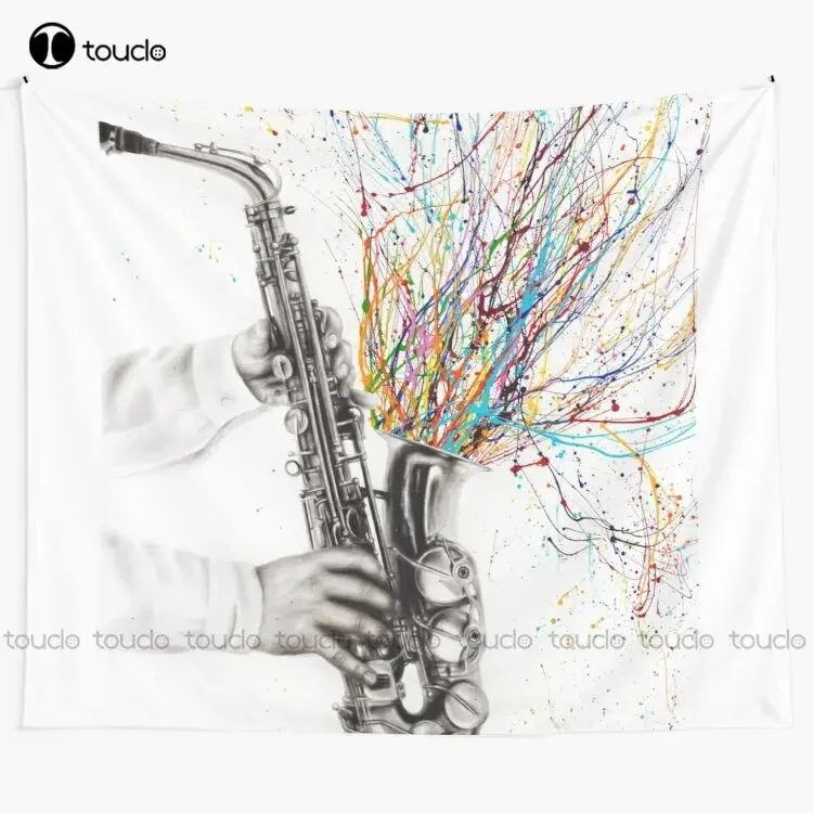 The Jazz Saxophone Tapestry Unique Tapestry Wall Hangings Tapestry Wall Hanging For Living Room Bedroom Dorm Room Home Decor