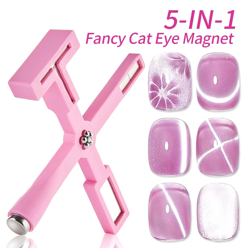 5 In1 Pattern Nail Magnet Cat Eye Effect Side Light Half Moon Daisy Flower French Nail UV Attraction Magnets Manicure Nail Tools